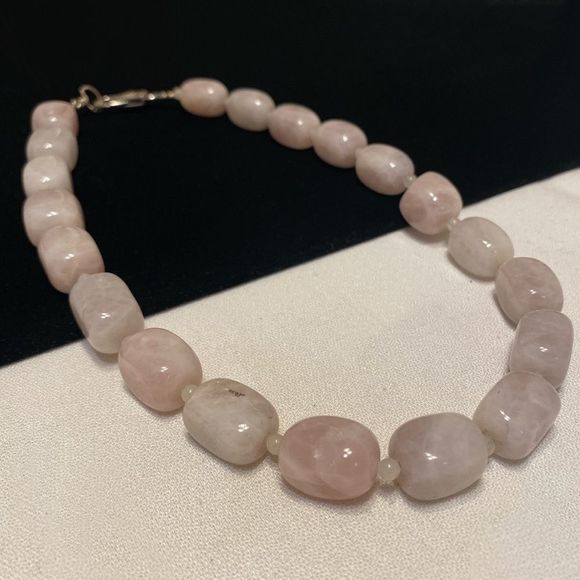 Vintage Chunky Rose Quartz Necklace - Picture 15 of 16